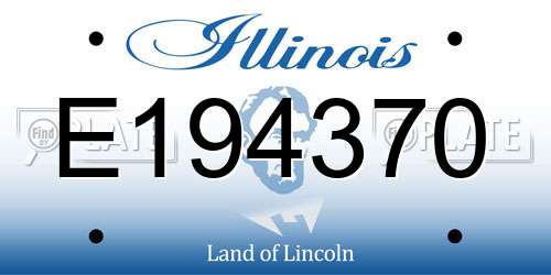 E194370 Illinois License Plate
