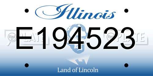 E194523 Illinois License Plate