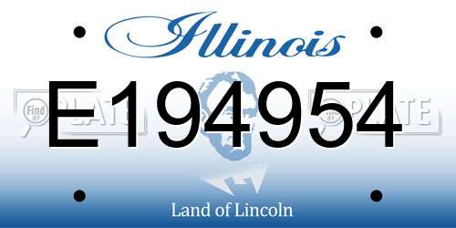 E194954 Illinois License Plate