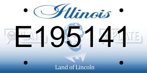 E195141 Illinois License Plate