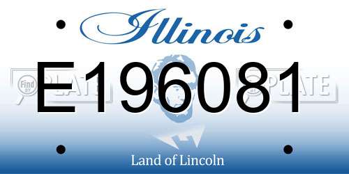 E196081 Illinois License Plate