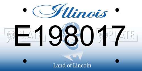 E198017 Illinois License Plate
