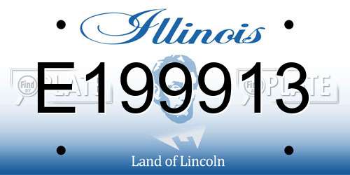 E199913 Illinois License Plate