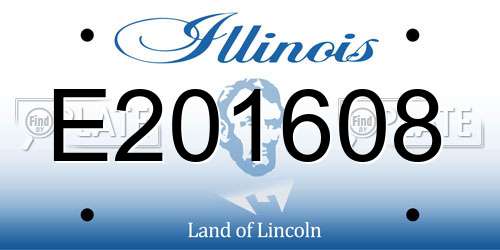 E201608 Illinois License Plate