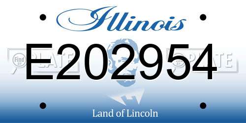 E202954 Illinois License Plate