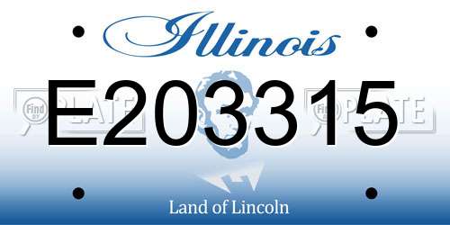 E203315 Illinois License Plate
