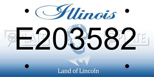 E203582 Illinois License Plate