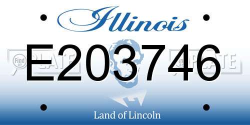 E203746 Illinois License Plate