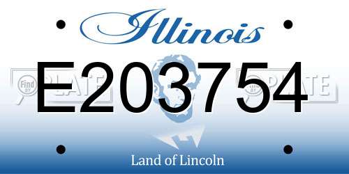 E203754 Illinois License Plate