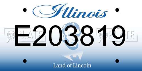E203819 Illinois License Plate