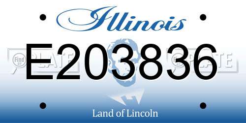 E203836 Illinois License Plate