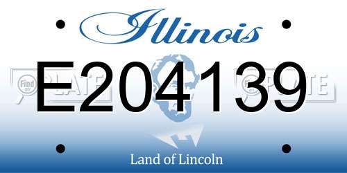 E204139 Illinois License Plate