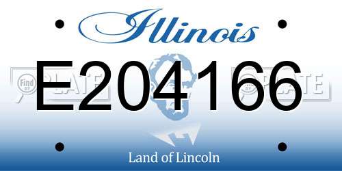 E204166 Illinois License Plate