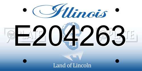 E204263 Illinois License Plate