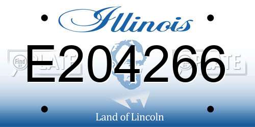 E204266 Illinois License Plate