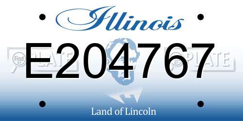 E204767 Illinois License Plate