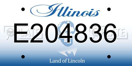 E204836 Illinois License Plate
