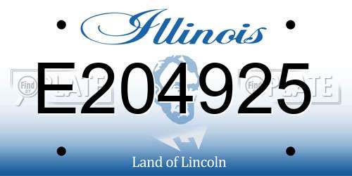 E204925 Illinois License Plate