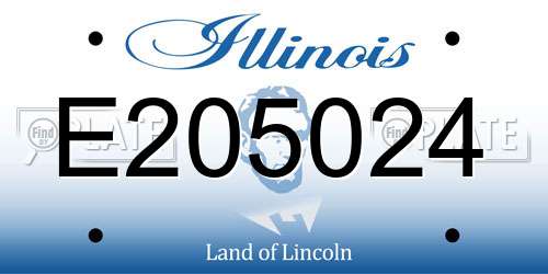 E205024 Illinois License Plate
