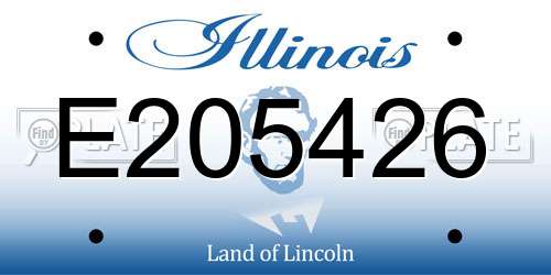 E205426 Illinois License Plate