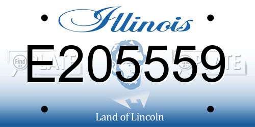 E205559 Illinois License Plate