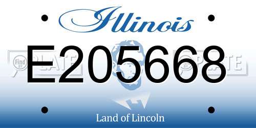 E205668 Illinois License Plate