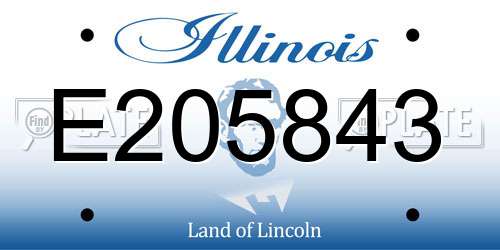 E205843 Illinois License Plate