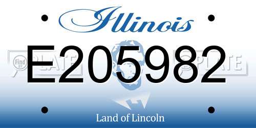 E205982 Illinois License Plate