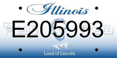 E205993 Illinois License Plate