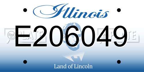 E206049 Illinois License Plate
