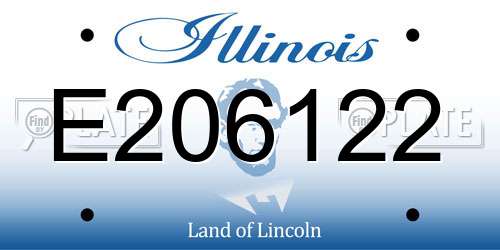 E206122 Illinois License Plate