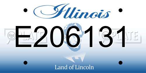 E206131 Illinois License Plate