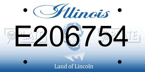 E206754 Illinois License Plate