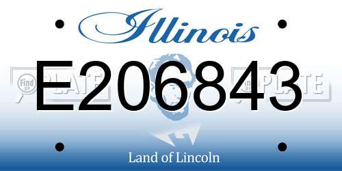 E206843 Illinois License Plate