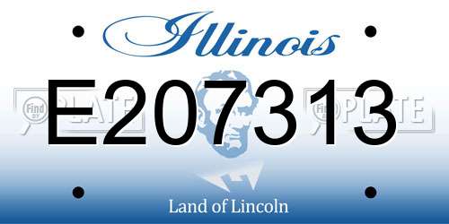 E207313 Illinois License Plate