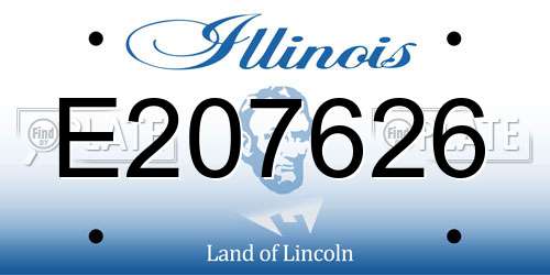 E207626 Illinois License Plate