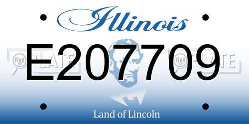 E207709 Illinois License Plate