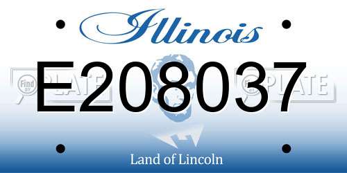 E208037 Illinois License Plate