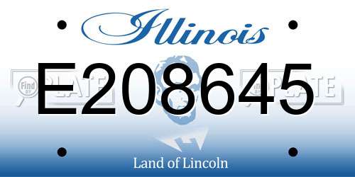 E208645 Illinois License Plate