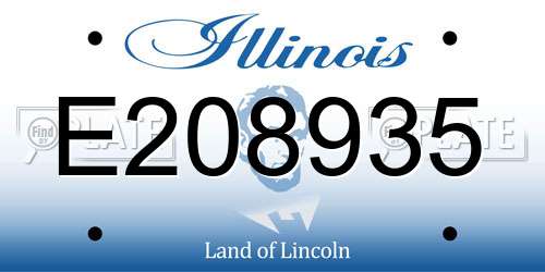 E208935 Illinois License Plate