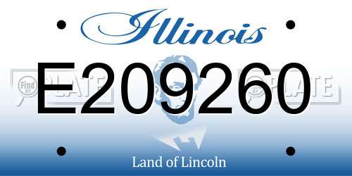 E209260 Illinois License Plate