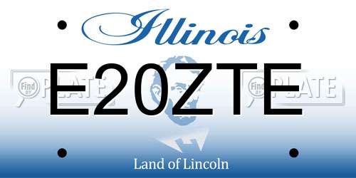 E20ZTE Illinois License Plate