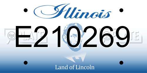 E210269 Illinois License Plate