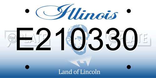 E210330 Illinois License Plate