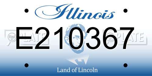 E210367 Illinois License Plate