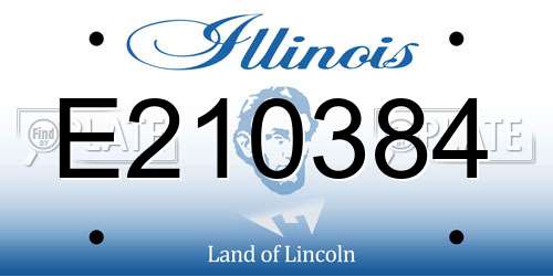 E210384 Illinois License Plate