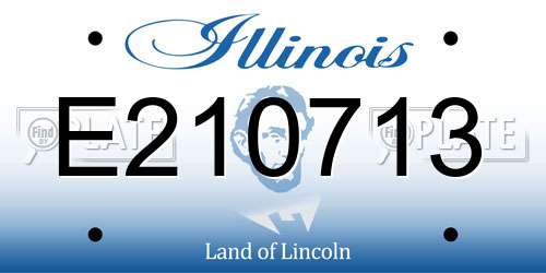 E210713 Illinois License Plate