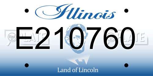 E210760 Illinois License Plate