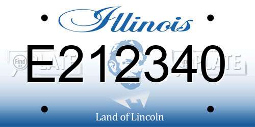 E212340 Illinois License Plate