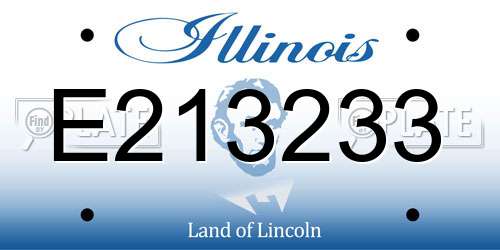 E213233 Illinois License Plate